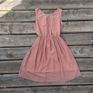 Pale Pink Pleated Dress